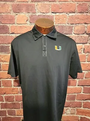 Nike Golf Mens XL Black Miami Hurricanes Short Sleeve Golf Polo Shirt ⛳🏈 • $23.98