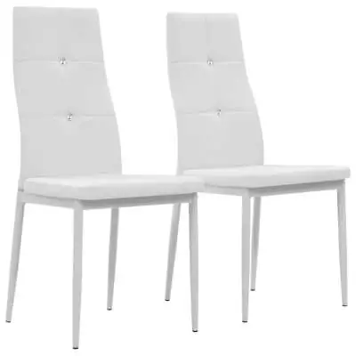 VidaXL Dining Chairs 2 Pcs White Faux Leather • $198.75