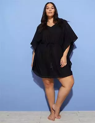 AUTOGRAPH - Plus Size - Womens Tops -  Lace Trim Tie Waist Summer Kaftan • $17.29