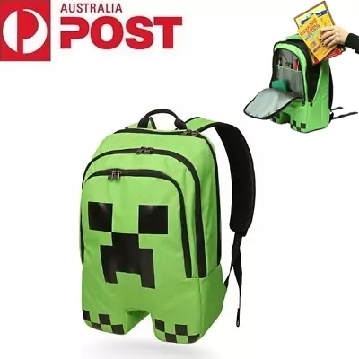 Schoolbag Creeper Design Backpack Rucksack Boy Sports Boy Girl Green Bag • $10.99