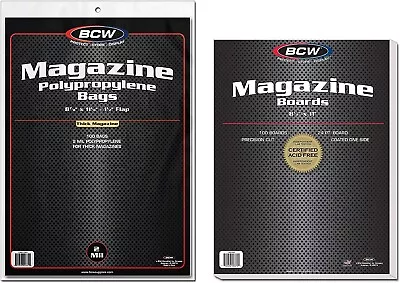 BCW Thick Magazine Bags And Backing Boards - 100 Ct • $27.68