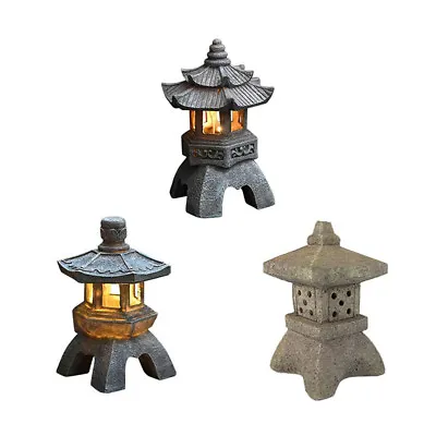 Retro Solar Stone Tower Light LED Outdoor Garden Yard Waterproof Decorative Lamp • £21.43