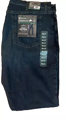 Member’s Mark Men’s Premium Stretch Denim Dark Jeans Straight Fit Size 40X32 • $22.79