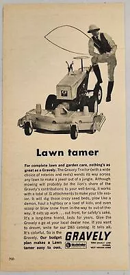 1965 Print Ad Gravely Lawn & Garden Tractor With Lawn Mower Attachment DunbarWV • £14.73