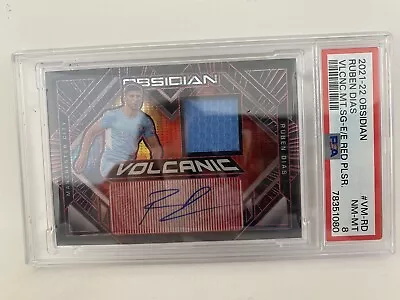 Ruben Dias 21/22 Obsidian Volcanic Patch Auto /4 Manchester City PSA 8 • £50