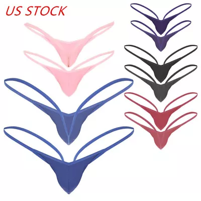 Men's Micro Thong Low Rise Bikini G-String T-Back Thongs Underwear Bulge Briefs • $7.35
