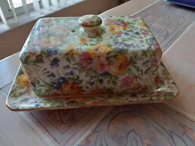 Royal Winton Grimwades  BEDALE Chintz Covered Butter / Cheese Dish • $28