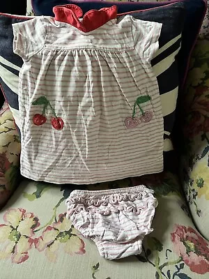 Baby Boden Dress + Bloomers 9-12 Months Pink Cherry  • £2.50