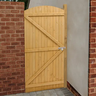 Privacy Wooden Garden Gate Pedestrian Side Hinged Timber Garage Door Gates Latch • £95.95