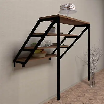 Murphy Folding Table Wall Mounted Dining Table Converts To 4-Tier Wall Shelf • £200.75