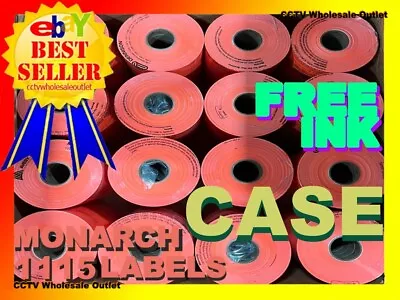 One Box Genuine Monarch 1115 Fluorescent Red Labels 16 SLEEVES=160 ROLLS • $299.99