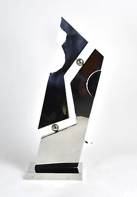 Michael Oguns Modernist Abstract Geometric Polished Steel Metal Sculpture  • $2495