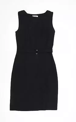 Mexx Womens Black Viscose Shift Size 8 Round Neck Zip • £5.25