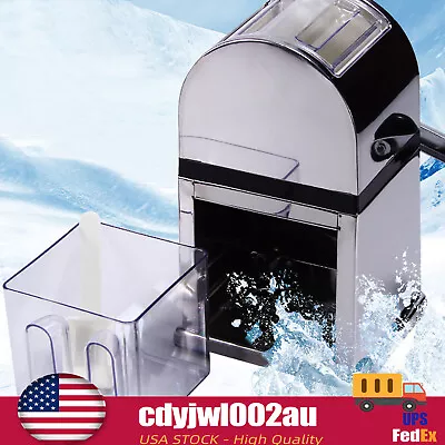 Manual Ice Crusher Shaver Snow Cone Maker Shaved Ice Maker Tool Stainless Steel • $36.10