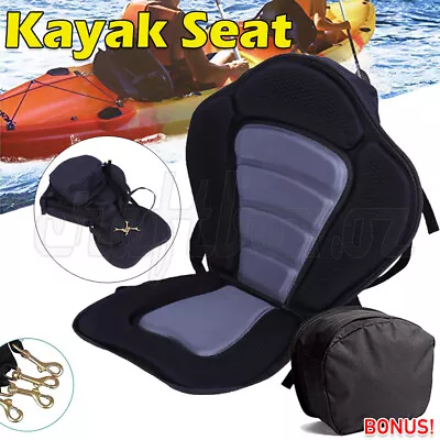 $41.99 • Buy Adjustable Canoe Kayak Seat Padded With Detachable BackPack Bag Hooks Straps AU