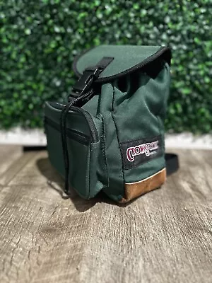 Vintage 90s Streetwear Distressed Suede Leather Rucksack Backpack Bag Green • $35