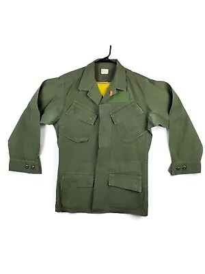 1960s Tropical Combat Jacket Vietnam Starched Poplin Rip Stop OG107 Sz Small Reg • $80.96