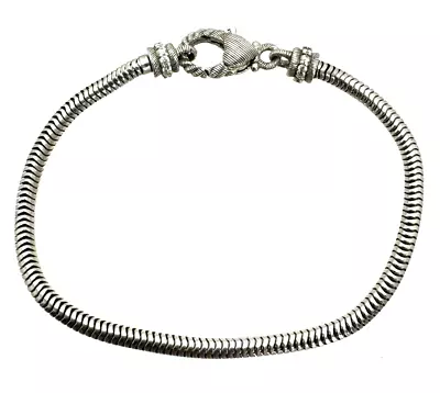 Judith Ripka Sterling Silver CZ Snake Charm Bracelet 7.5 Inch • $79.99