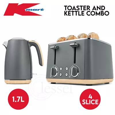 Vintage Electric Kettle & Toaster SET Combo Deal Stainless Steel - 4 Slice 1.7L • $131.74