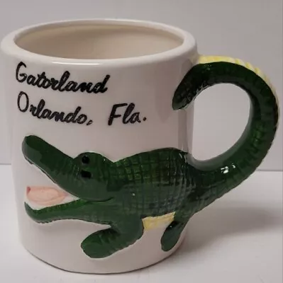 Vintage Florida Gatorland Orlando FL. Alligator Figural Ceramic Mug Souvenir • $15.99