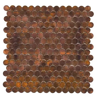 $239.90 • Buy Penny 3/4  Round Tile Antique Copper Style Aluminum Backsplash Mosaic Tile Wall
