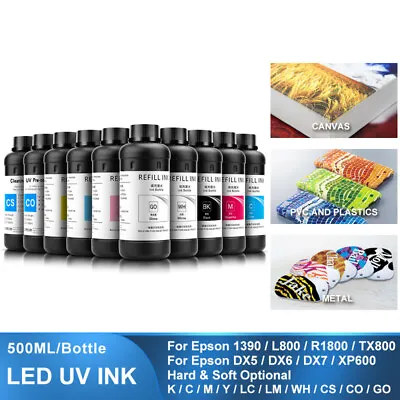 UV Ink For DX5 DX6 DX7 TX800 XP600 For Epson 1390 L800 L1800 L805 R1800  Printer • $86