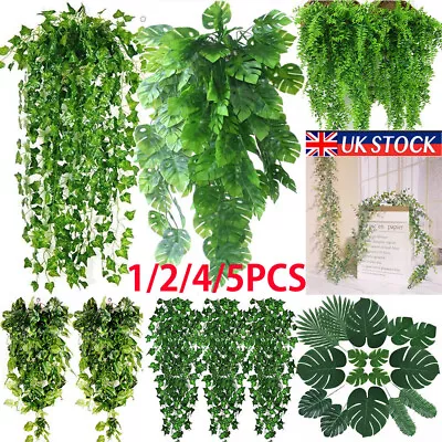 5x Artificial Hanging Plant Fake Vine Ivy Leaf Greenery Garland Home Party Decor • £3.49