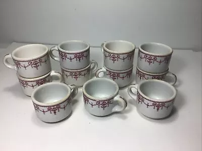 Lot 11 Vintage C1950 Iroquois China M2 Red/White Restaurant Ware Coffee Cup 4oz • $20