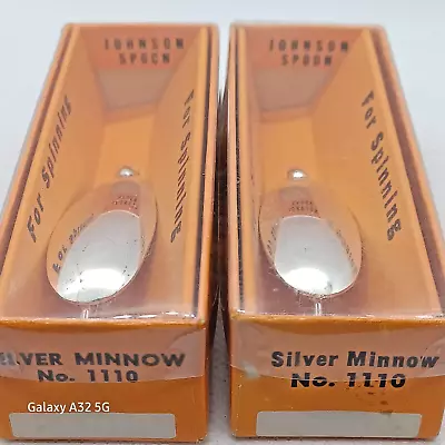 Louis Johnson Co. Silver Minnow No. 1110 Vintage Fishing Lures Spoon With Box 2  • $12.99