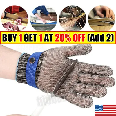 Safety Cut Proof Stab Resistant Glove Stainless Steel Metal Mesh Butcher Gloves- • $11.99