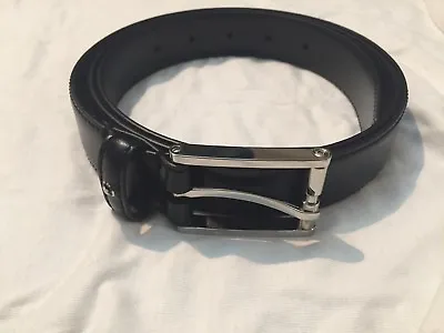 NEW! Montblanc Businesses Black Leather Belt For Men Size 44US /110 EU . • $199.50