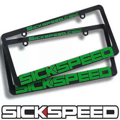 Sickspeed Logo Black Green License Plate Cover Holder Frame Tag Front Rear P5 • $10.10