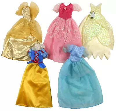 Barbie Disney Clone Princess Gowns Tiana Snow White Belle Aurora Cindy Lot 5 • $19.99