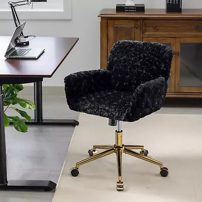 Home Office Chair Swivel Office Chair With Golden Metal Base Vanity Chair • $135.99