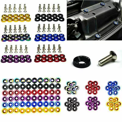 For JDM 10pcs M6 Car Engine Bumper Fender Washers License Plate Bolt Screws Kit • $3.19