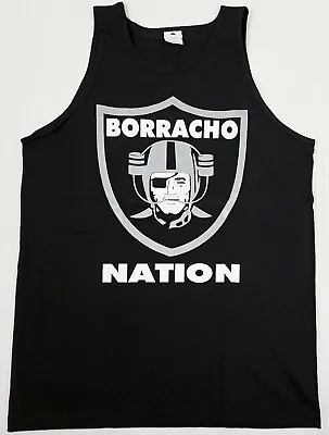 Borracho Nation Tank Top Raiders Shield Vest T-shirt Men's MEDIUM Black New • $14.41