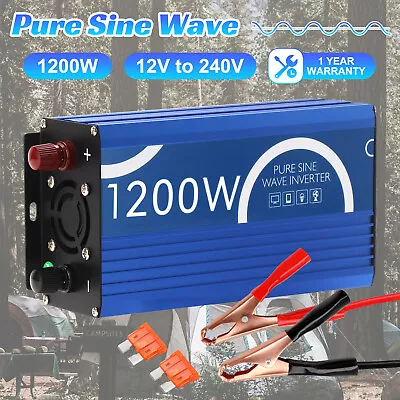 1200W Peak Pure Sine Wave Power Inverter 12V To 240V Car DC To AC Converter Camp • $69.99