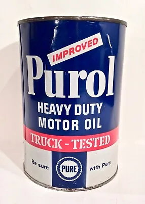 Vintage Pure Oil Purol One 1 Quart Metal Advertising Oil Can Sign Nice Can C • $60