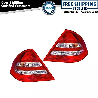 Rear Brake Lights Taillights Taillamps Pair Set For Mercedes Benz C Class Sedan • $173.07