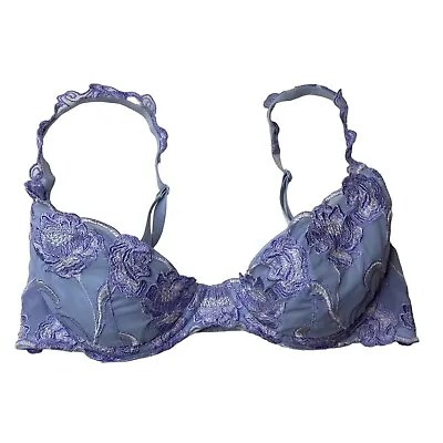 Victoria's Secret Light Blue Purple Lace Lightly Lined Bra Size 34C • $15