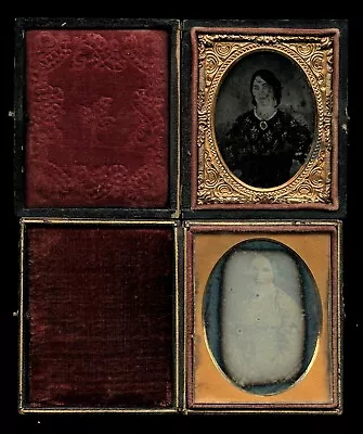 Lot 1/9 Plate Photos Of Women 1840s 1850s 1860s Daguerreotype + Ambrotype Sealed • $282.99