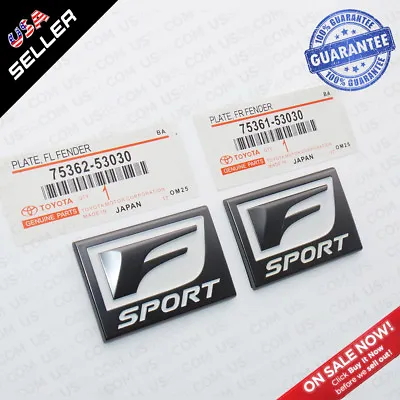 2x F-Sport Logo ABS Badge Side Fender Marker Adhesive Nameplate Emblem OEM Size • $29.99