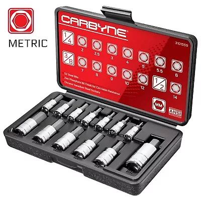 CARBYNE Hex Bit Socket Set S2 Steel | 13-Piece Set | Metric 2mm - 12mm • $36.98