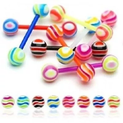 £3.59 • Buy TONGUE NIPPLE BARS Set Of 8 Flexi WAVE