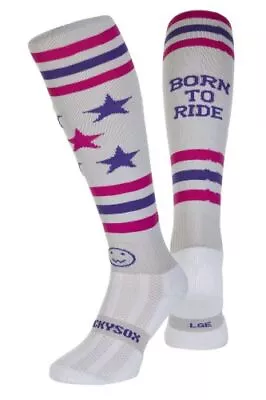 WackySox Born To Ride Silver Equestrian Riding Socks • £9.95