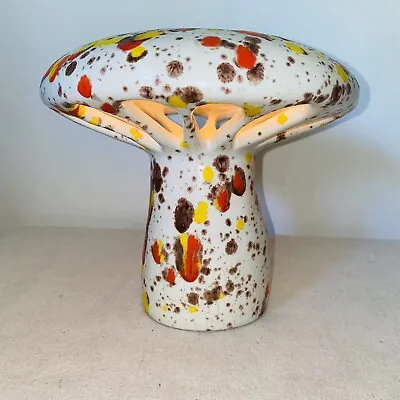 Vintage MCM Ceramic Drip Glaze Art Toadstool Mushroom Lamp • $249