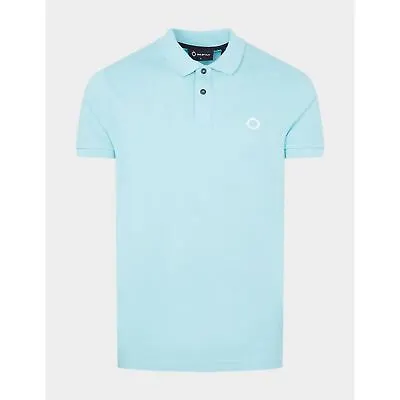 Men's T-Shirt MA.STRUM Pique Short Sleeve Polo Shirt In Blue • £67.99