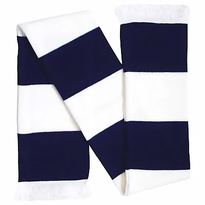 £6.99 • Buy Spurs Football Fans Retro Navy & White Match Day Knitted Scarf (100% Acrylic)