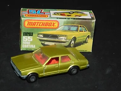 Matchbox S/f No. 55-d Ford Cortina Green Body Red Interior #3 • $15.47