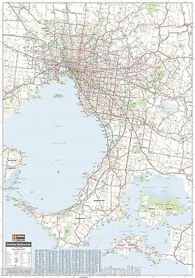 $34.90 • Buy (laminated) Melbourne Region Map Poster (70x100cm) Large New Victoria Australia
